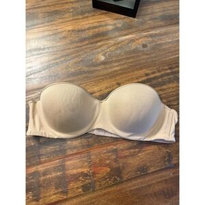 Natori Bra Strapless Padded Beige 36B Comfortable Everyday Intimate Apparel